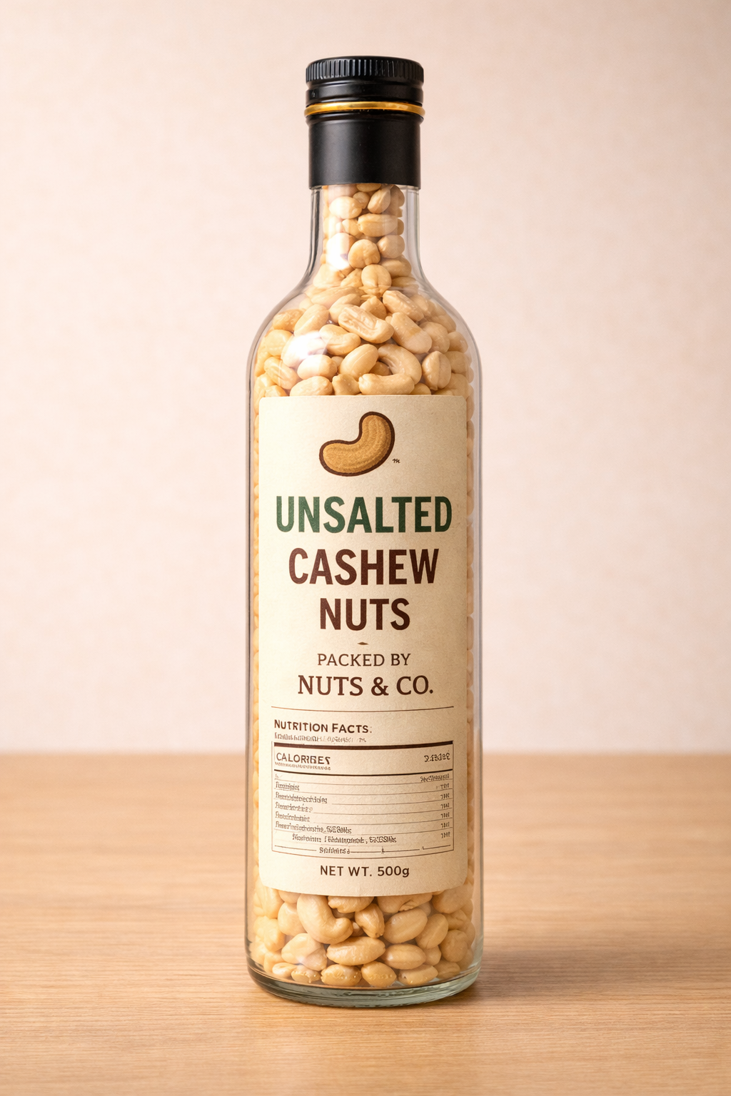 Unsalted premium crunchy creamy cashew nuts